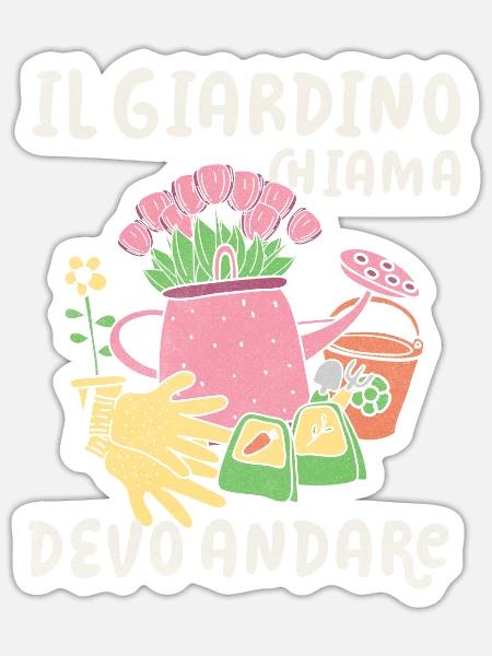 Il Giardino Chiama - Sticker Größe S (10 x 10 cm) - Mattweiß