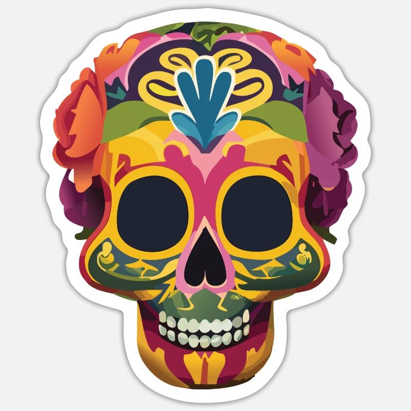 Calaveras Skull - Sticker size S (10 x 10 cm) - white matte