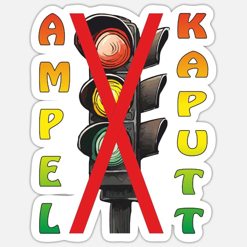 AMPEL KAPUTT - Sticker Größe S (10 x 10 cm) - Mattweiß