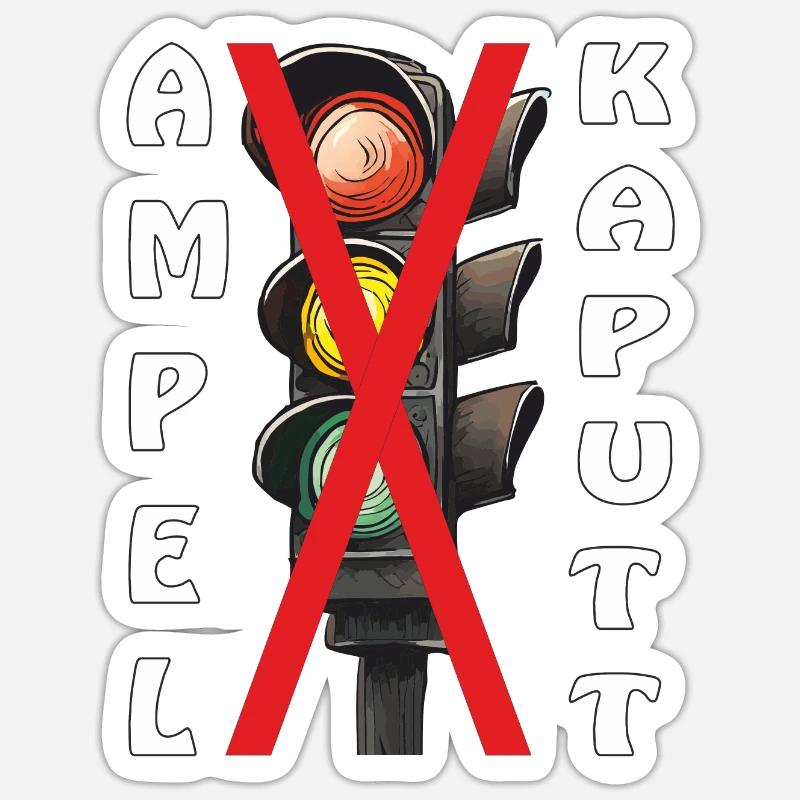 TRAFFIC LIGHT BROKEN - Sticker size S (10 x 10 cm) - white matte