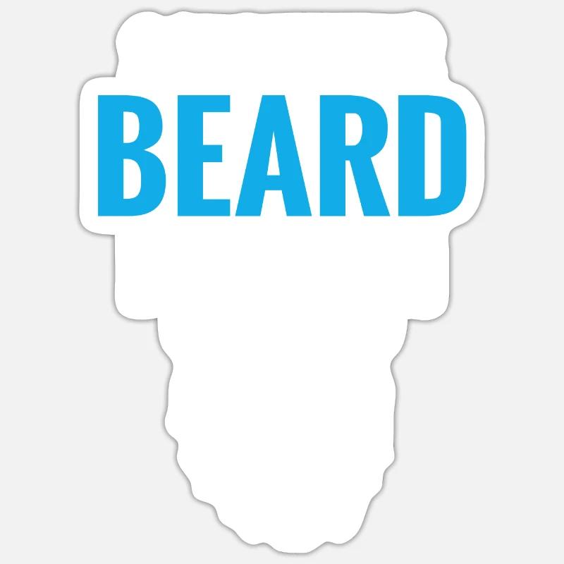 Giftidea Beard Men - Sticker Größe S (10 x 10 cm) - Mattweiß