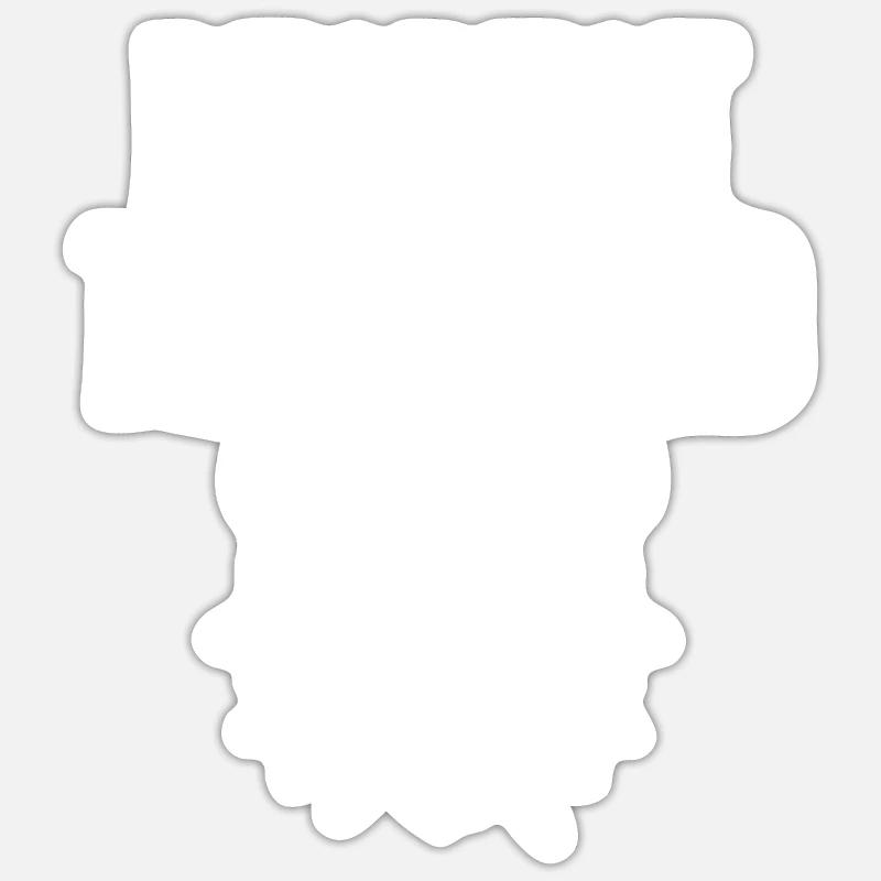 Giftidea Beard Men - Sticker size S (10 x 10 cm) - white matte