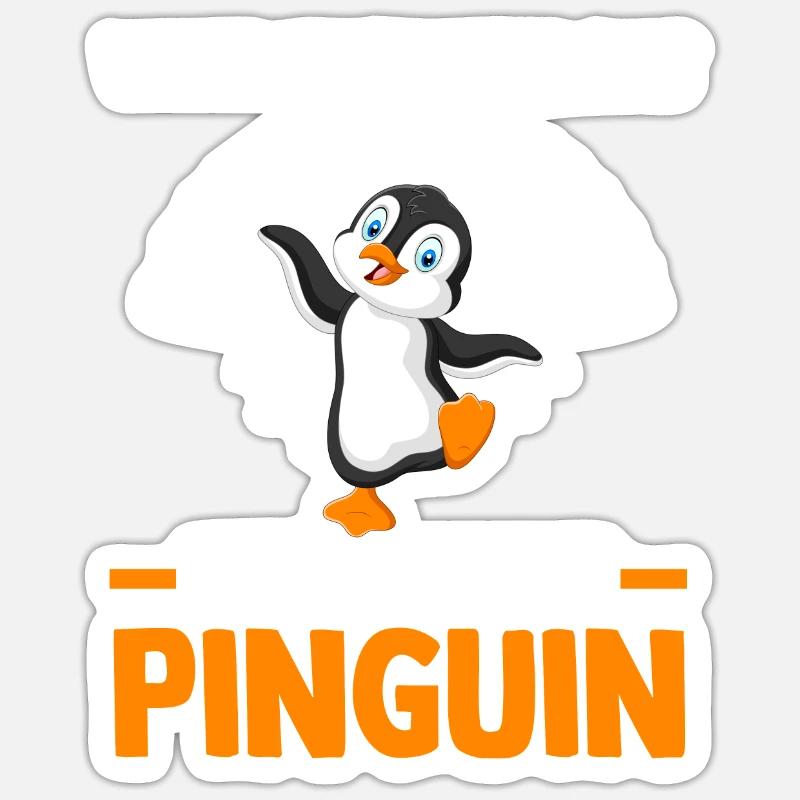 Pingouin mignon - Sticker taille S (10 x 10 cm) - blanc mat