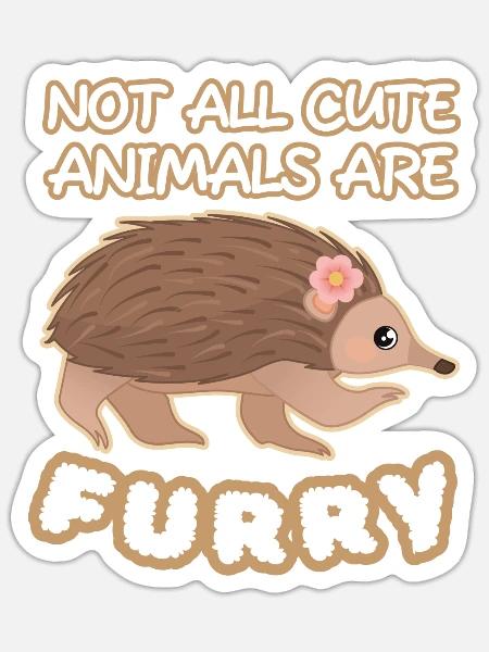 Echidna Cute Animals Furry Schnabeligel - Sticker Größe S (10 x 10 cm) - Mattweiß