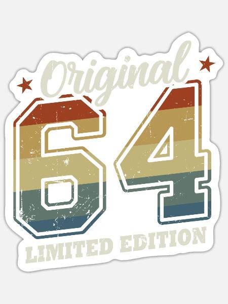 Original 1964 Geschenk 60. Geburtstag Mann Frau - Sticker Größe S (10 x 10 cm) - Mattweiß