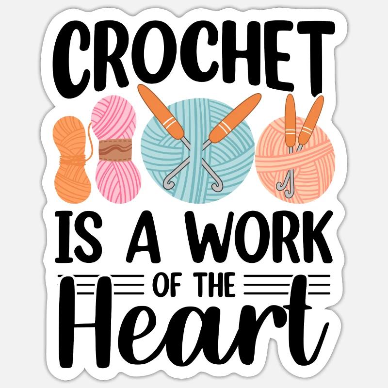 Funny Crochet Design - Sticker size S (10 x 10 cm) - white matte