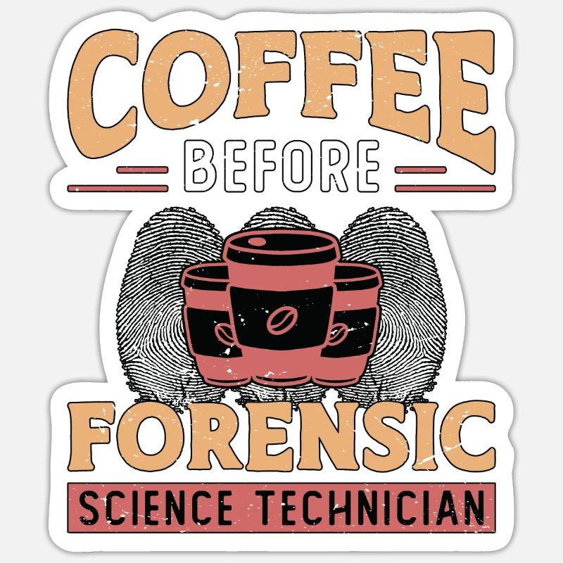 Forensic Science Coffee Fingerprints Coffee Lover Sticker size S (10 x 10 cm)