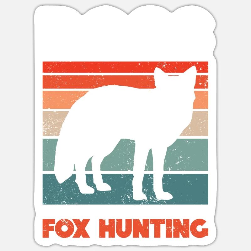 Fuchsjagd Geschenke Jagdhund Sticker Größe S (10 x 10 cm)