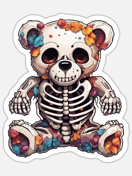 Teddybär / Kuscheltier / Stofftier / Geschenkidee - Sticker Größe S (10 x 10 cm) - Mattweiß
