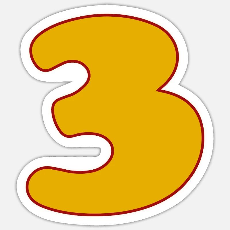 3 - Three Sticker size S (10 x 10 cm)