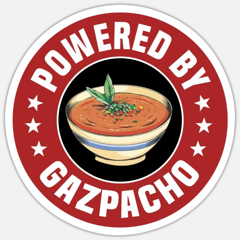 Propulsé par Gazpacho - Sticker taille S (10 x 10 cm) - blanc mat