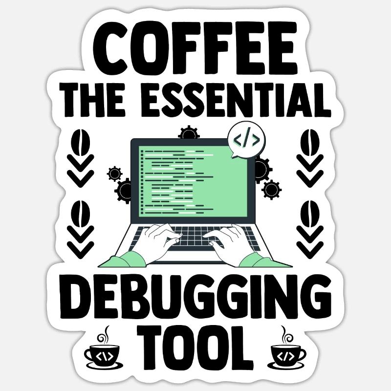 Kaffee Programmierer Programmierer Programmierer Entwickler Nerd Coff Sticker Größe S (10 x 10 cm)