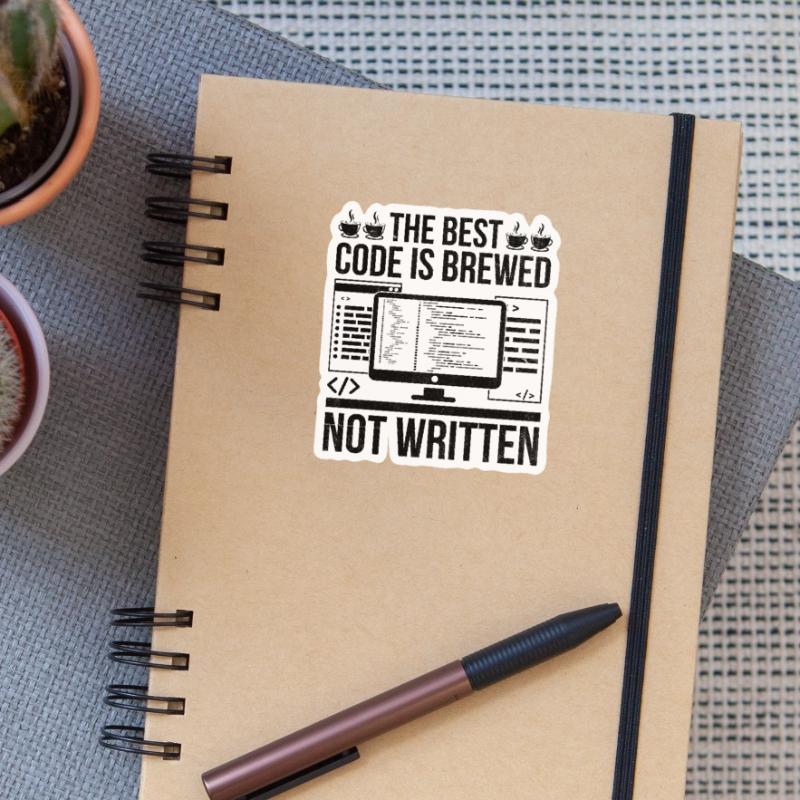 Kaffee-Codierung Programmierer Programmierer Entwickler Nerd Coff Sticker Größe S (10 x 10 cm)