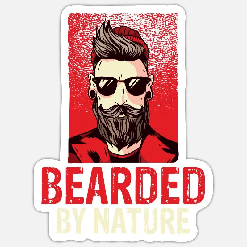 Giftidea Beard Men - Sticker size S (10 x 10 cm) - white matte