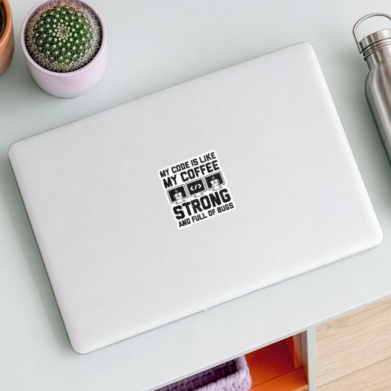 Café Codage Programmeur Codeur Développeur Nerd Coff Sticker taille S (10 x 10 cm)