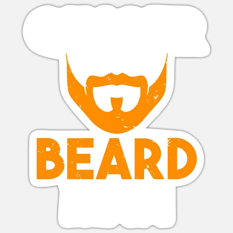 Giftidea Beard Men - Sticker Größe S (10 x 10 cm) - Mattweiß
