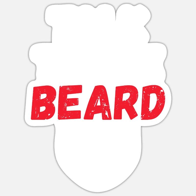 Giftidea Beard Men - Sticker Größe S (10 x 10 cm) - Mattweiß