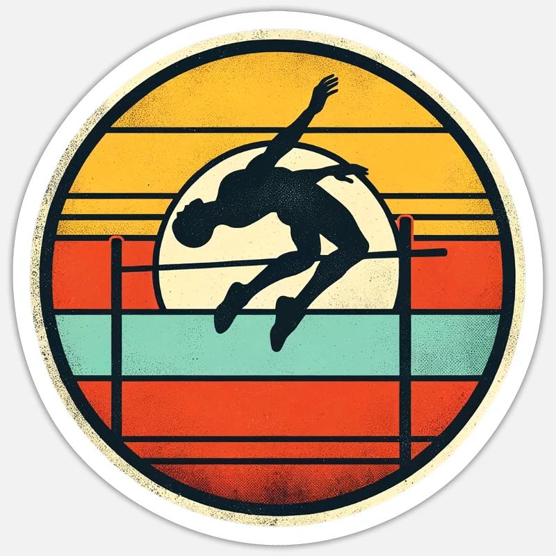 Saut en hauteur - Sticker taille S (10 x 10 cm) - blanc mat