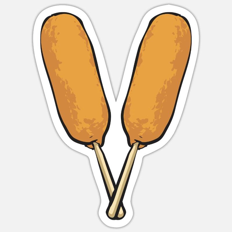 Corn Dog Corndog Sticker Größe S (10 x 10 cm)