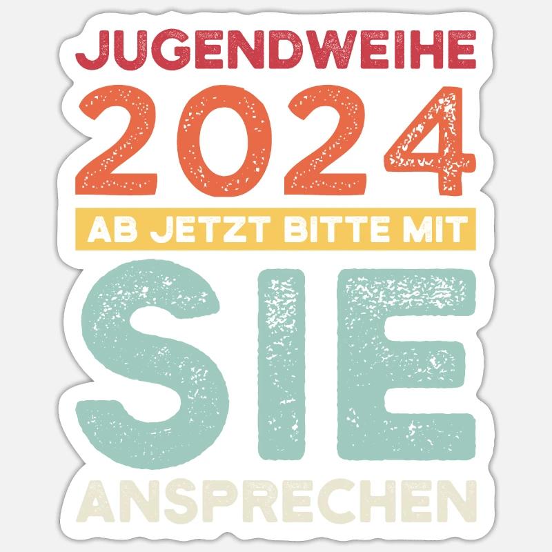 Jugendweihe 2024 Jugend Erwachsen Werden Geschenk - Sticker Größe S (10 x 10 cm) - Mattweiß