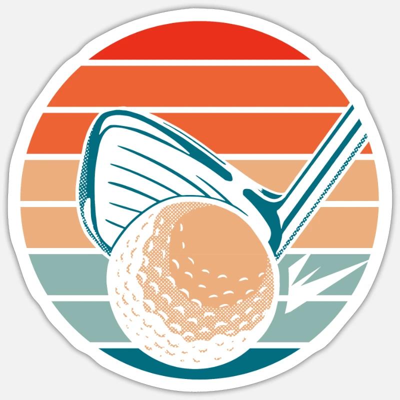 Golf Golfeurs Golfeurs - Sticker taille S (10 x 10 cm) - blanc mat