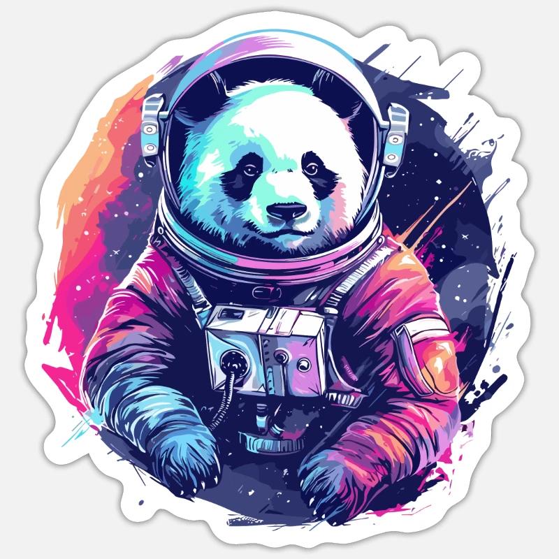 Panda Astronaut - Bamboo Rocket Adventures Sticker Größe S (10 x 10 cm)