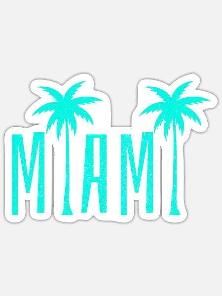 Miami Beach Florida USA Retro Vintage - Sticker Größe S (10 x 10 cm) - Mattweiß