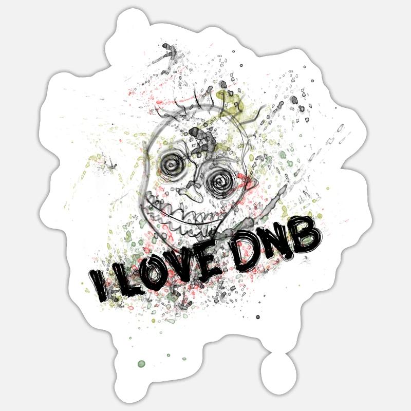 J’adore DNB - SKULL Sticker taille S (10 x 10 cm)
