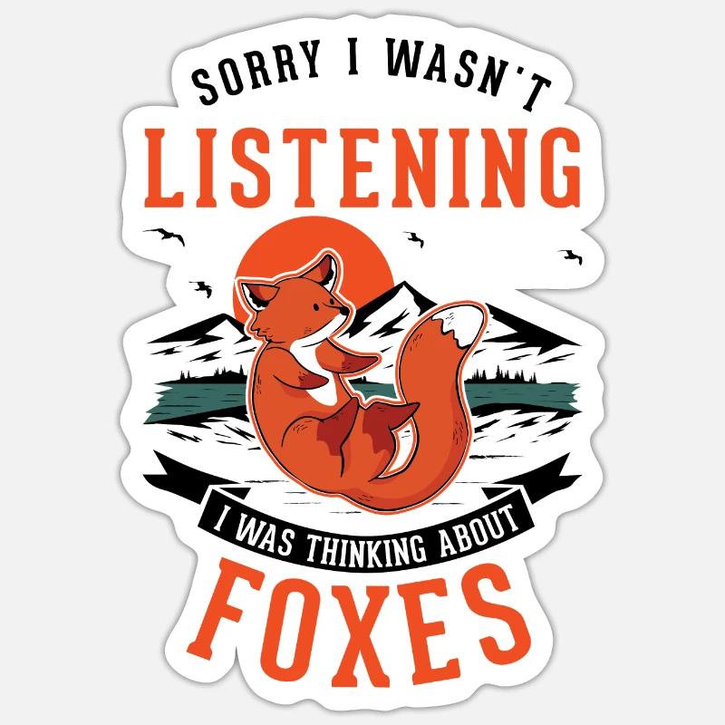 Fuchs Geschenk Rotfuchs - Sticker Größe S (10 x 10 cm) - Mattweiß