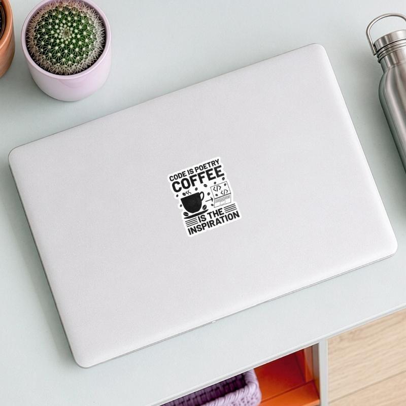 Coffee Coding Programmer Coder Developer Nerd Coff Sticker size S (10 x 10 cm)