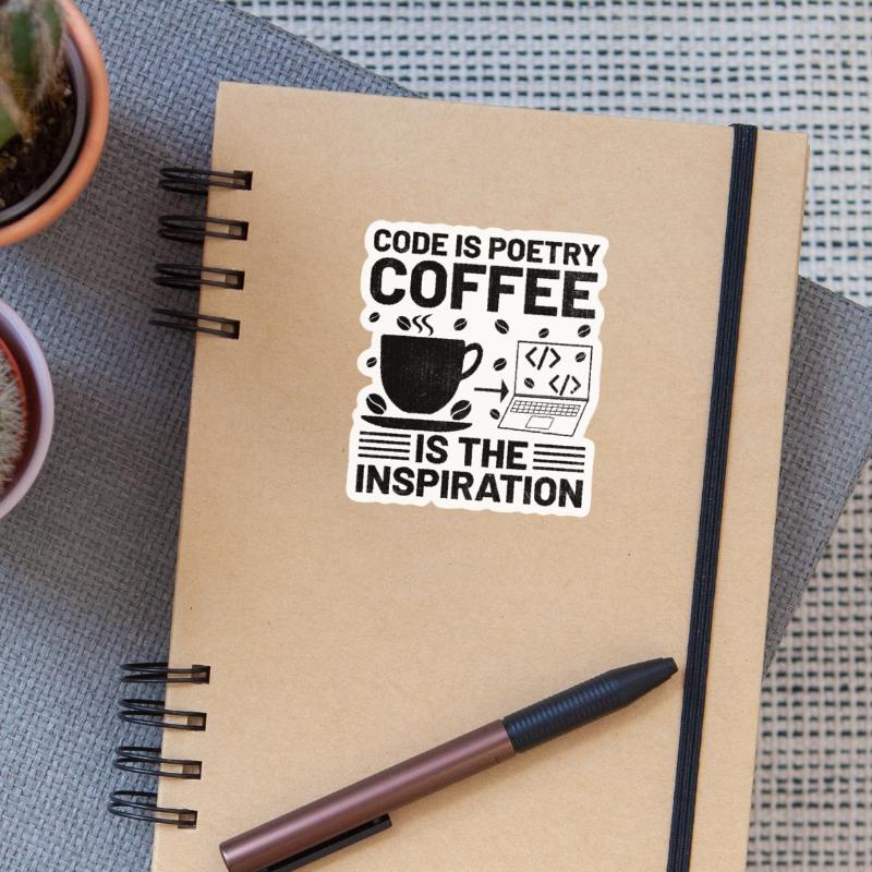Coffee Coding Programmer Coder Developer Nerd Coff Sticker size S (10 x 10 cm)