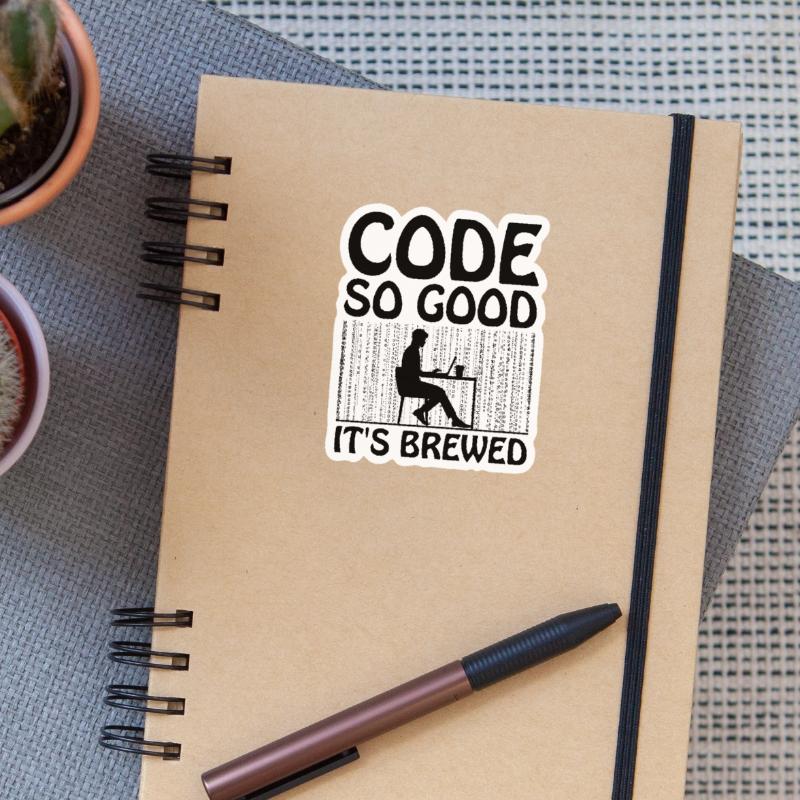 Coffee Coding Programmer Coder Developer Nerd Coff Sticker size S (10 x 10 cm)