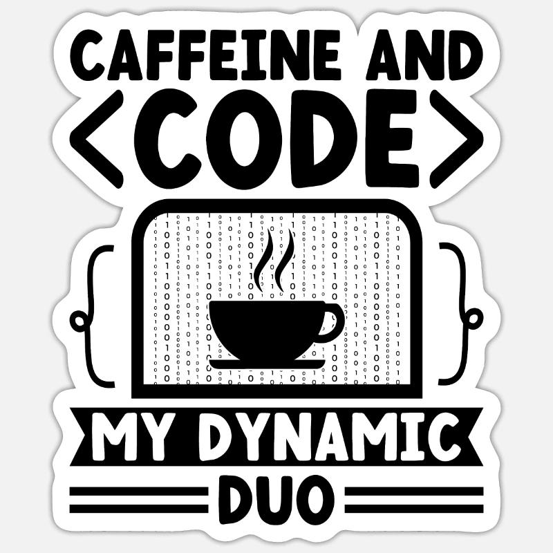 Café Codage Programmeur Codeur Développeur Nerd Coff Sticker taille S (10 x 10 cm)