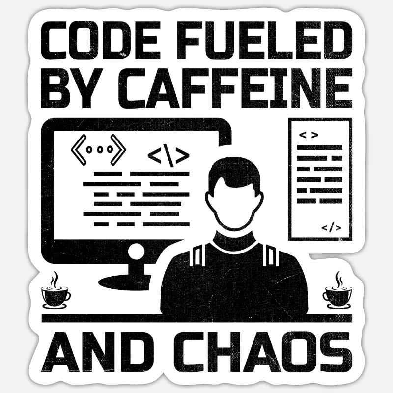 Café Codage Programmeur Codeur Développeur Nerd Coff Sticker taille S (10 x 10 cm)