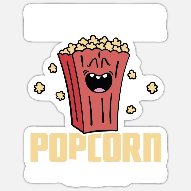 Crispy Popcorn Delight - Popcorn Machine Sticker size S (10 x 10 cm)