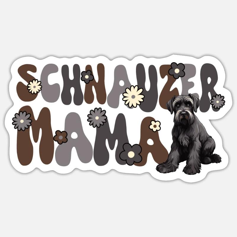 Schnauzer géant Groovy Schnauzer maman Sticker taille S (10 x 10 cm)