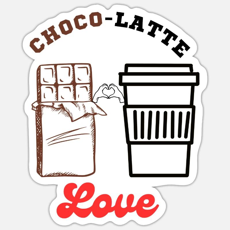 Saint-Valentin - Choco Latte Love Sticker taille S (10 x 10 cm)