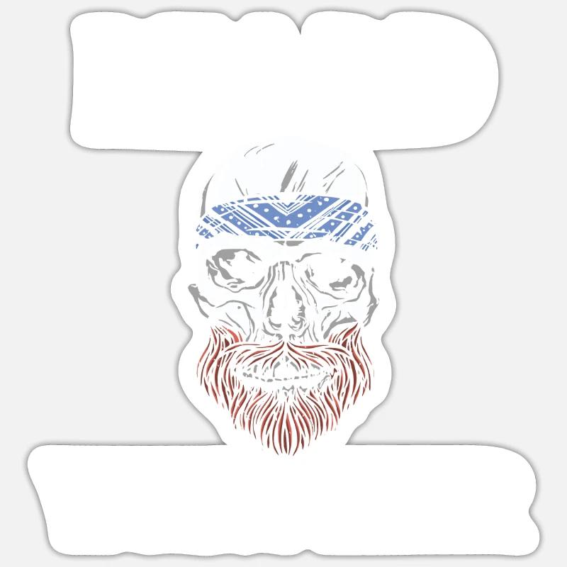 Giftidea Beard Men - Sticker size S (10 x 10 cm) - white matte