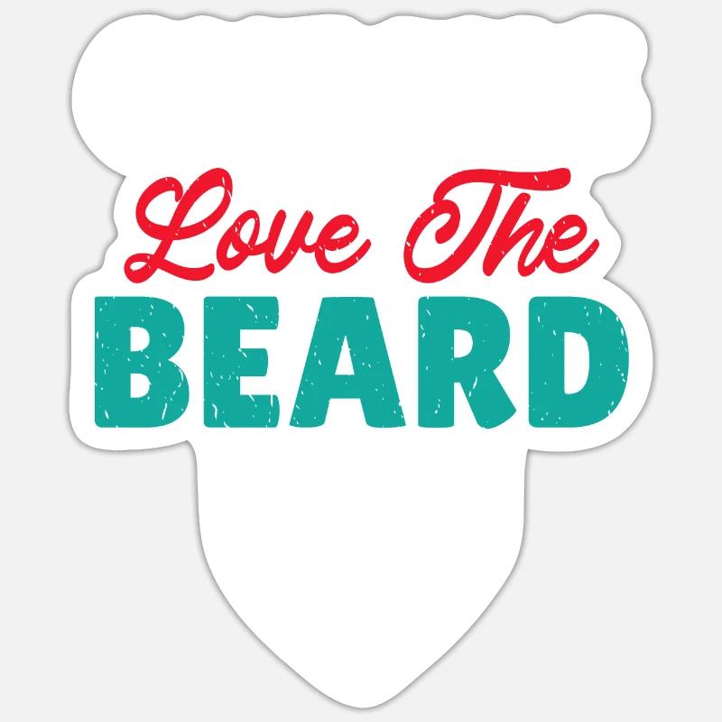 Giftidea Beard Men - Sticker Größe S (10 x 10 cm) - Mattweiß