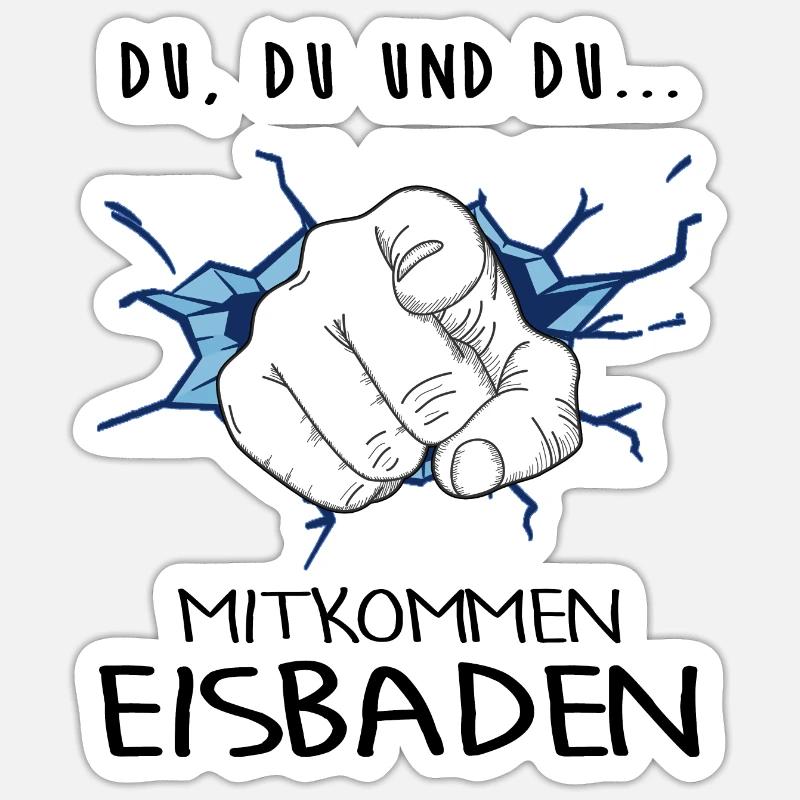 Eisbaden Winterbader-Motivation Eisbader - Sticker Größe S (10 x 10 cm) - Mattweiß
