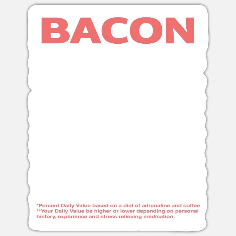 Bacon Bacon Valeur nutritive Sticker taille S (10 x 10 cm)