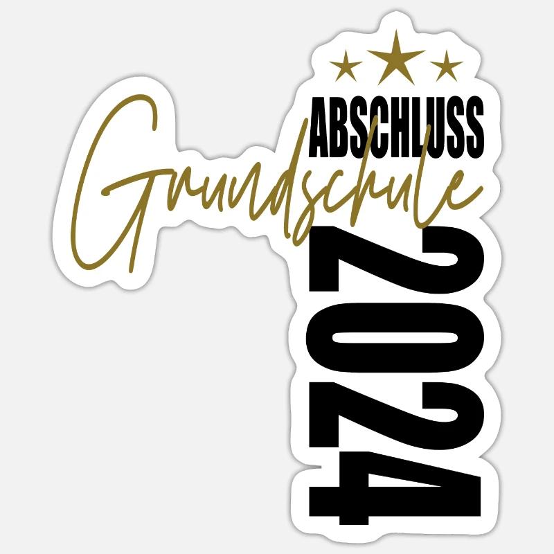 Abschluss 2024 Grundschule - Sticker Größe S (10 x 10 cm) - Mattweiß