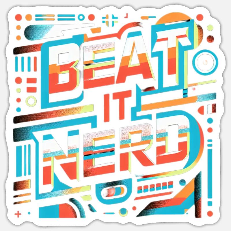 Battez-le Nerd 11 - Sticker taille S (10 x 10 cm) - blanc mat