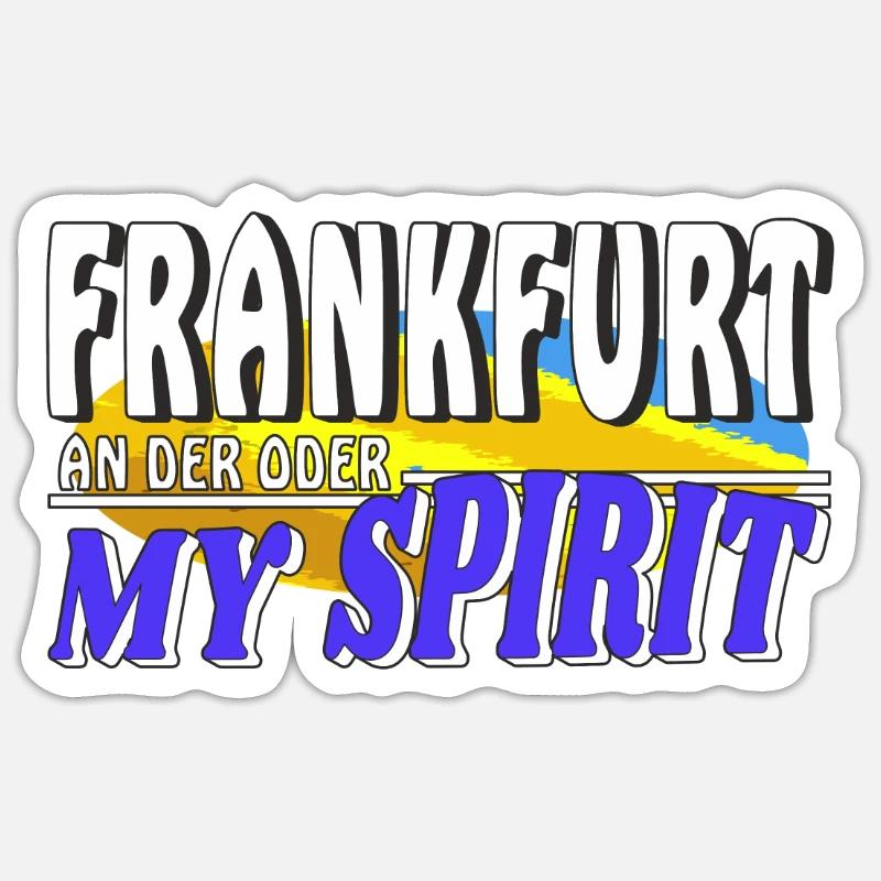 FRANCFORT-SUR-LE-MAIN OU MON - Sticker taille S (10 x 10 cm) - blanc mat