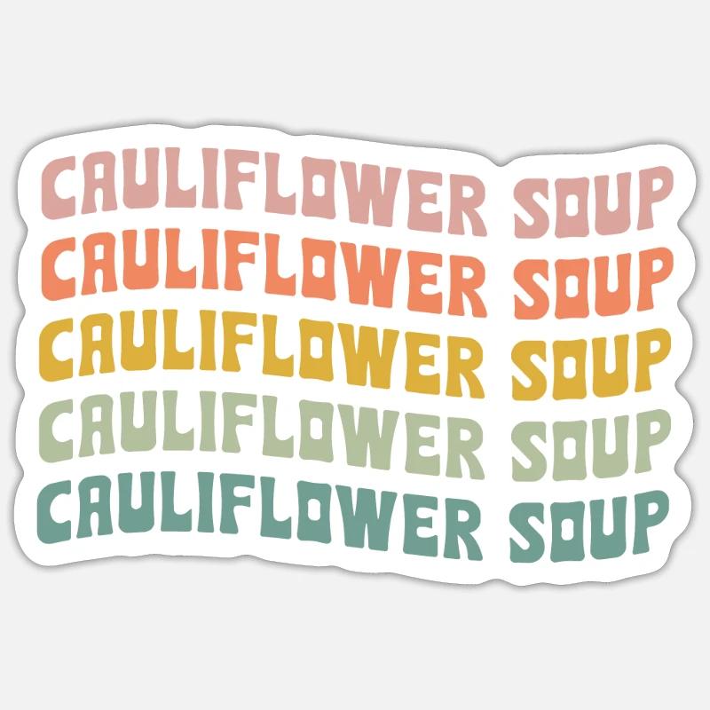Soupe de chou-fleur - Sticker taille S (10 x 10 cm) - blanc mat