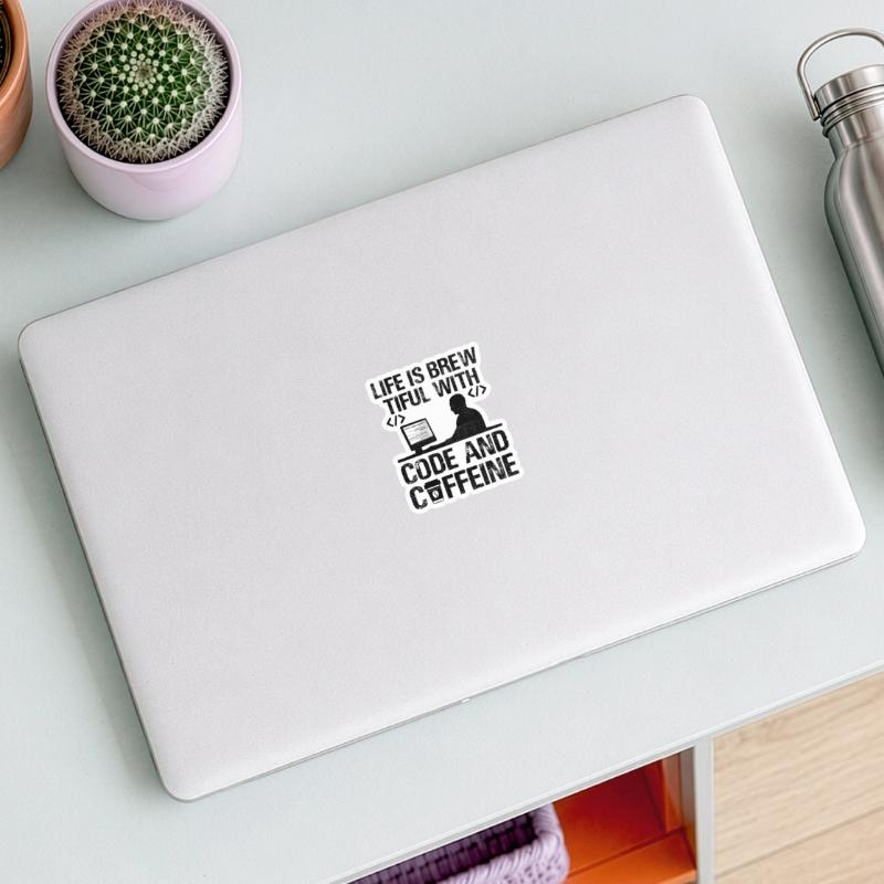 Coffee Coding Programmer Coder Developer Nerd Coff Sticker size S (10 x 10 cm)