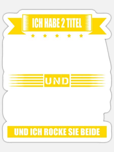 Zwei Titel Papa Und Chef Geschäftsführer - Sticker Größe S (10 x 10 cm) - Mattweiß