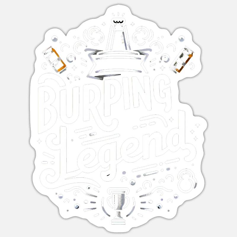 Burping Legend 11 - Sticker size S (10 x 10 cm) - white matte