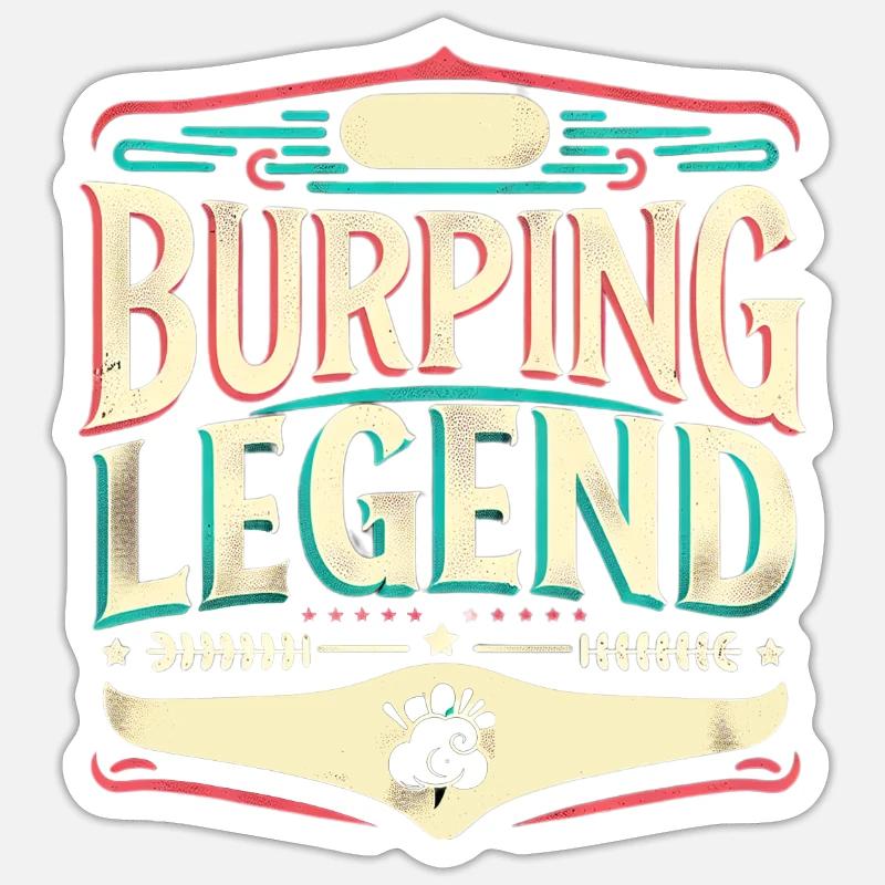 Burping Legend 13 - Sticker size S (10 x 10 cm) - white matte