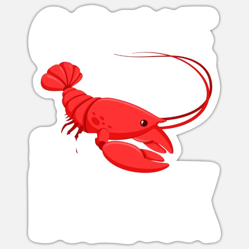 Langusten - Sticker Größe S (10 x 10 cm) - Mattweiß